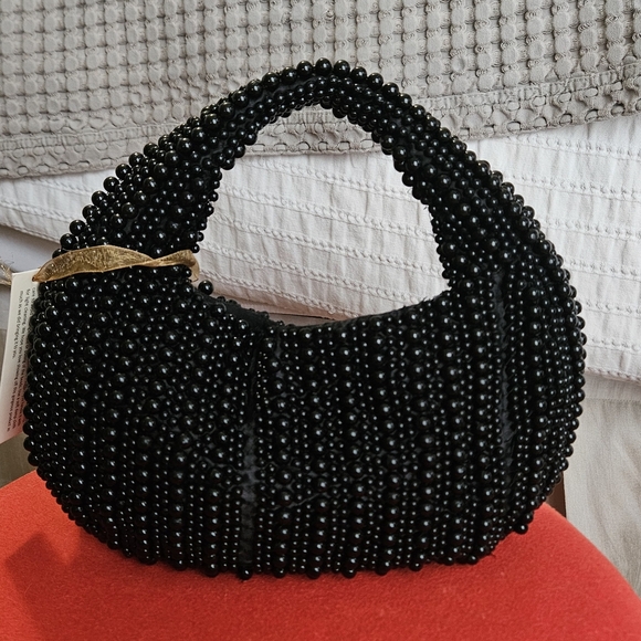 FROM INDIA TO YOU Mini Beaded Shoulder Bag In Black. NWT - Picture 7 of 15